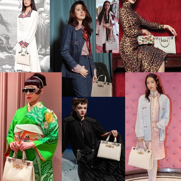 GUCCI BAG 564714 ZUMI MEDIUM GRAINY WHITE LEATHER TOP HANDLE INTERLOCKING G LOGO - Picture 2 of 16